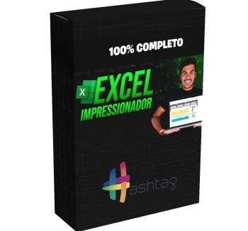 Imagem representando o curso Excel Impressionador e VBA – Hashtag Treinamentos, focado em automação, produtividade e análise de dados no Excel.