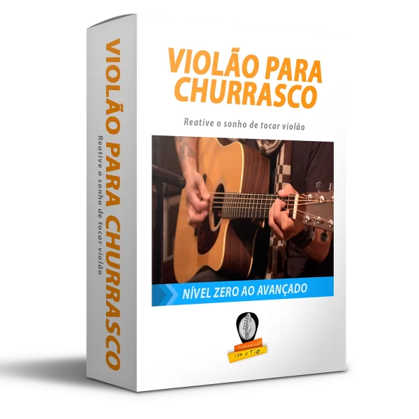 Imagem representando o curso Violão Para Churrasco (Nível Zero ao Avançado) – Aprendendo com o Tio, focado em ensinar músicas de violão para tocar em churrascos e encontros.