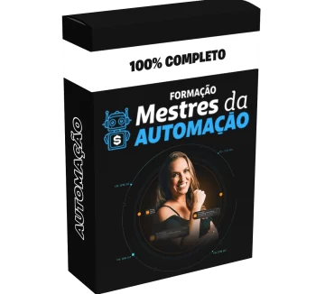 Imagem representando a Formação Mestres da Automação – Luciana Papini, focada em automação de processos, ferramentas digitais e aumento de produtividade.
