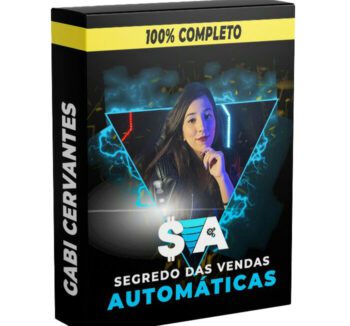 Imagem representando o curso Segredo das Vendas Automáticas – Gabi Cervantes, focado em estratégias de vendas online com automação e funis inteligentes.