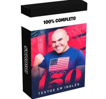 Imagem do material 150 Textos em Inglês com Teacher Dan, voltado ao desenvolvimento da leitura, vocabulário e compreensão no idioma.