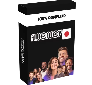 Imagem promocional do curso de japonês da Fluency Academy com foco em conversação e cultura.