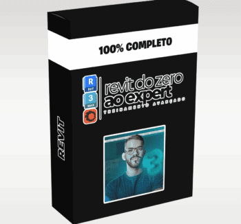 Imagem representando o curso Revit do Zero ao Expert da Escola Santorin, com destaque para modelagem BIM, projetos 3D e evolução completa do iniciante ao nível profissional.