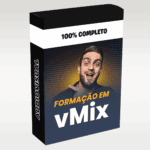 Imagem ilustrando o curso vMix Academy com Lucas Marchiote, com foco em produção audiovisual, transmissões profissionais ao vivo e domínio da ferramenta vMix.