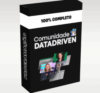 Comunidade Data Driven Karine Lago Letícia Smirelli — imagem de uma equipe de profissionais em uma reunião online com dashboards, gráficos e dados na tela, representando análise de dados e cultura data driven.