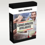 Ilustração representando o Congelamento Inteligente Chef Enzo Neto com foco em preparo, congelamento correto e conservação de alimentos