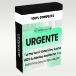 Ilustração representando o Extensivo Eu Médico Residente 2025 com foco em preparação para provas de residência médica e rotina de estudos